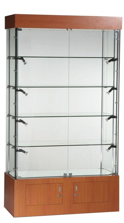 rectangularaluminum glass display case