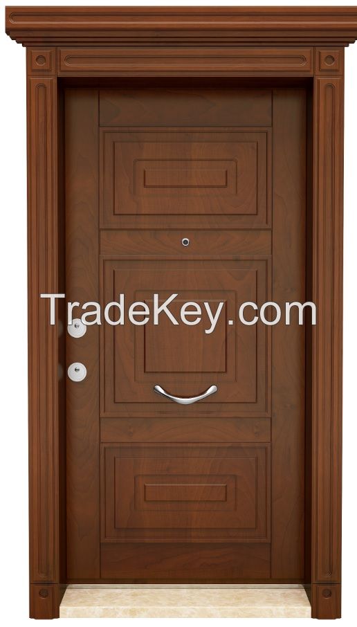 Guard Steel Doors, Class 4 , Natural Wood 