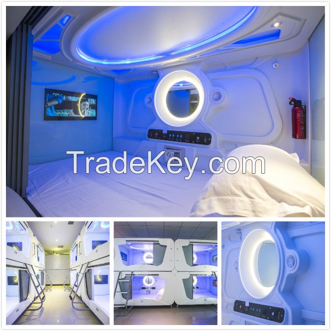 2016 New Design Hostel Capsule Bed Hotel Metal Capsule Bunk Bed Hostel Sleep Pod Sleepbox for Airport