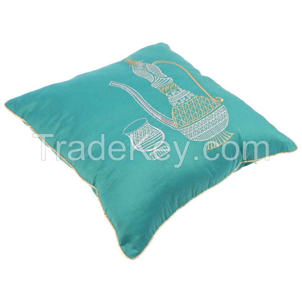 Zari Embroidered Arabian Jar Mug Cushion Cover