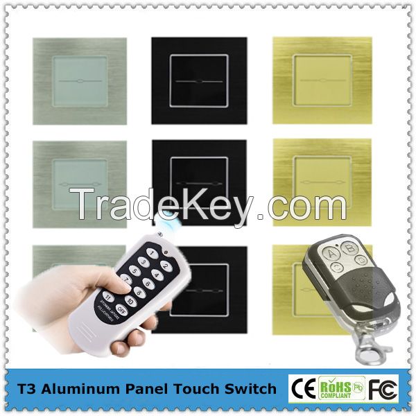 EU/UK Metal frame remote control electrical light switch