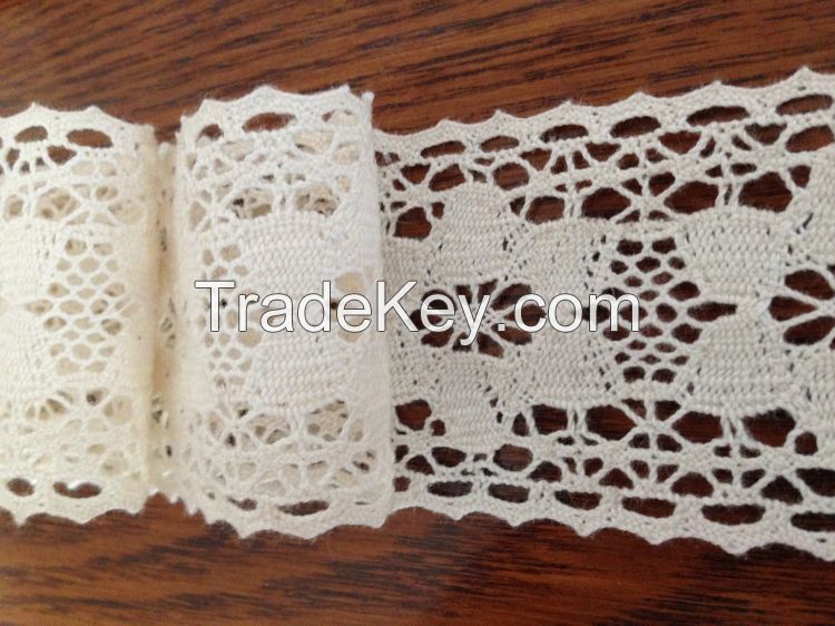 5cm width Crocheted Cotton Lace Trims