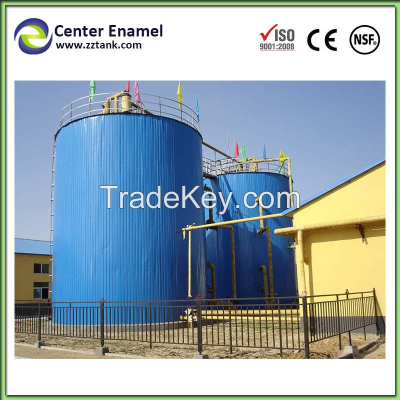 Center Enamel Biogas Plant Reactor Tank