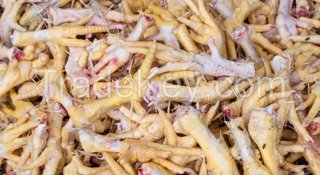 Processed and unprocessed chicken feet