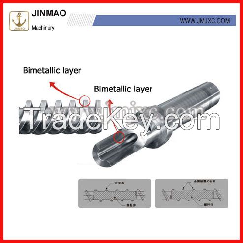 Bimetallic single screw and barrel 