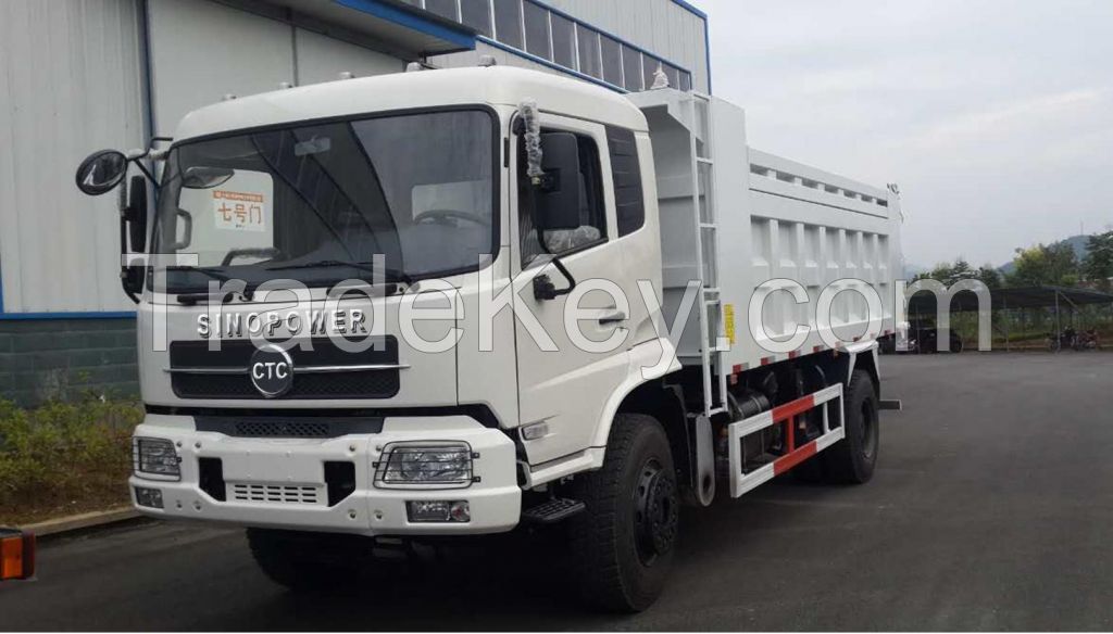 Factory directly sale 4x2 CTC SINOPOWER tipper truck / dump truck with powerful engine