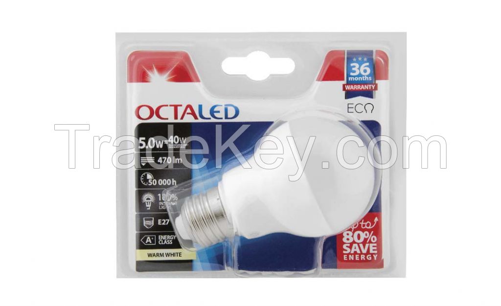 BULB OCTALED ECO E01 5/8/9,5 W E27 470 lm