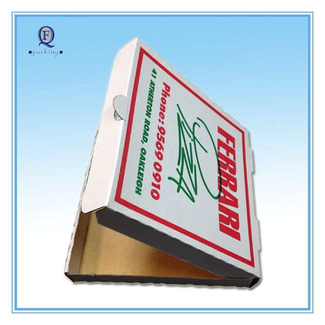 Disposable courrgated pizza box/high quality E-flute pizza box from fa