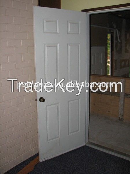 American Steel Door 6 Panels Steel Door with Wooden Edge For Sale
