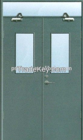 BS476 Steel Fire Rated Door Double Leaf Fireproof Door With Glass