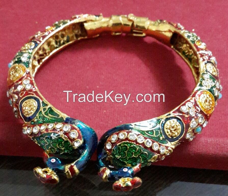 Designer multi stone peacock kangan