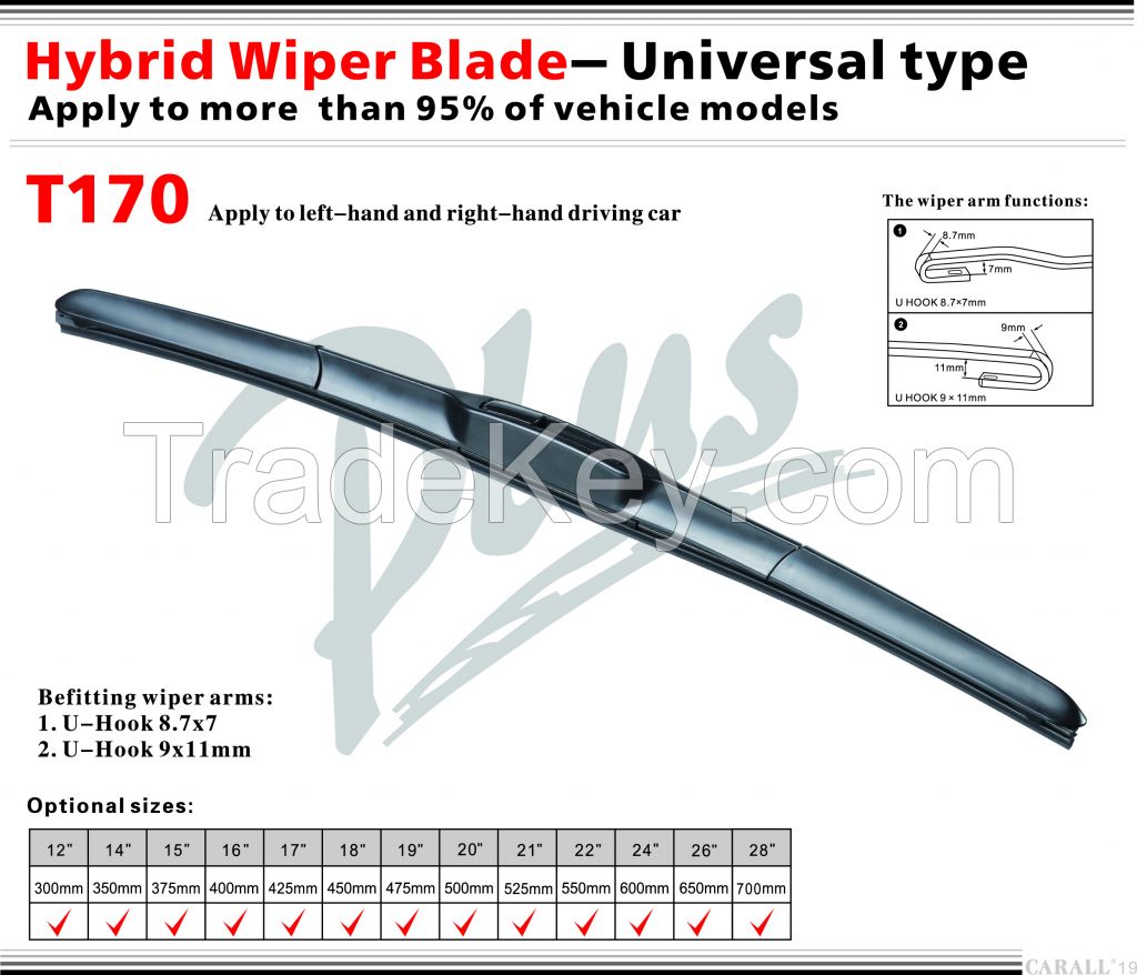 Universal Front Windshield Hybrid Wiper Blade T170