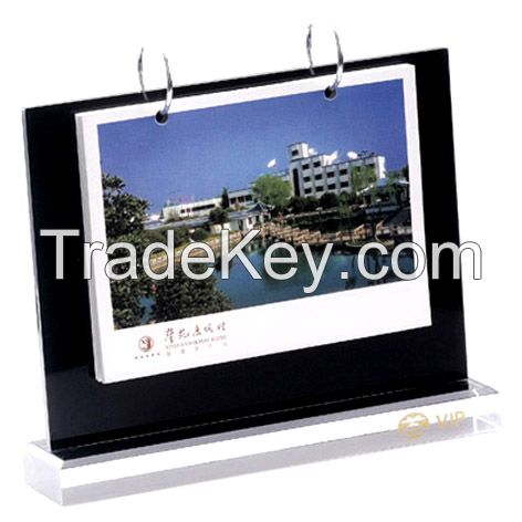 acryl calender display tabletop calender stand 2016 calender holder