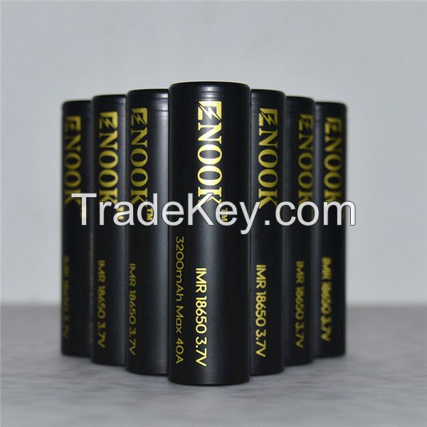 New arrival Enook 18650 3200mAh 40A 3.7V rechargeable battery with fla