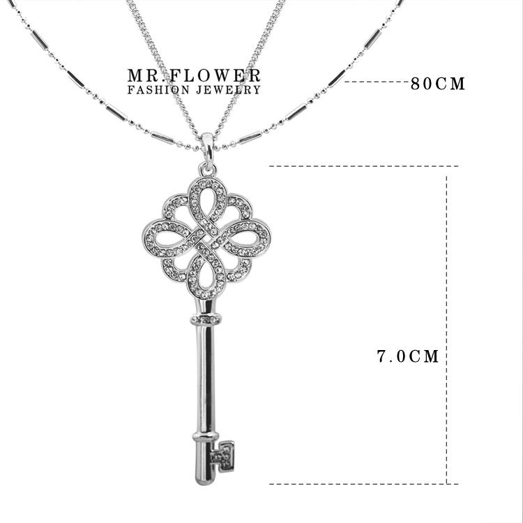 fashion design long china key pendant necklace