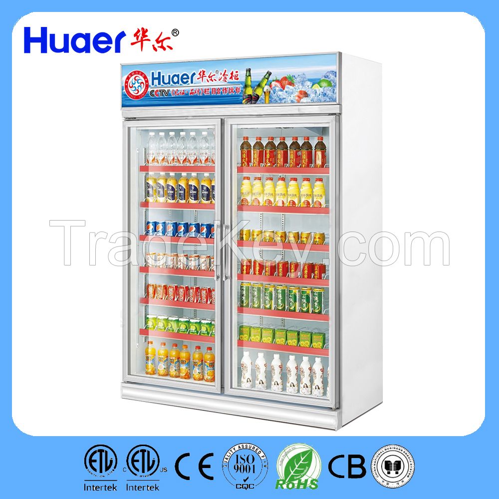 Huaer vertical upright refrigerated display cases