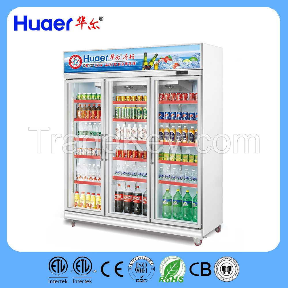 Huaer vertical upright refrigerated display cases