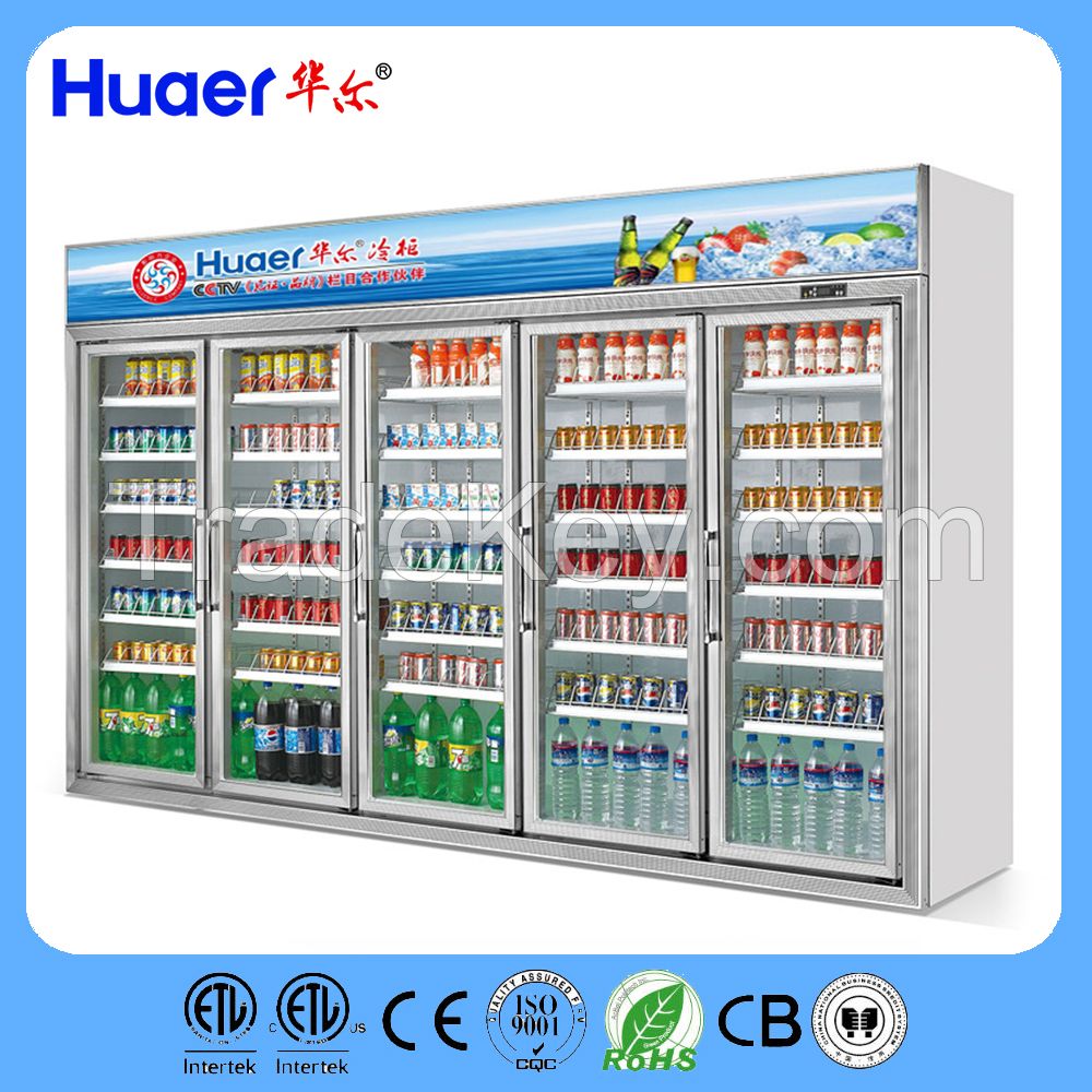 Huaer vertical upright refrigerated display cases