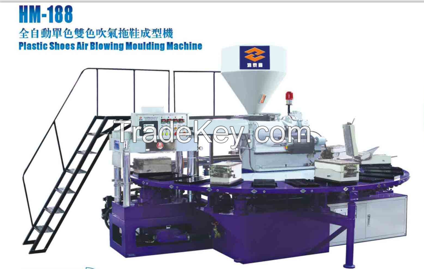 HM-188 single color pvc air blowing slippers making machine