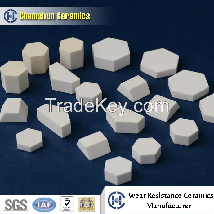 Abrasion Resistant Ceramic Hexagon Tile for Vulcanized Rubber