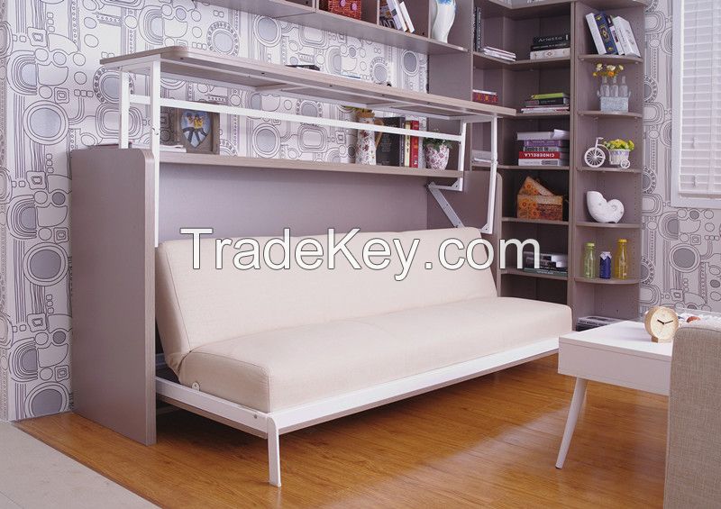 Single Side Bedroom Wall Bed with Lifting Writing Desk FJ-13