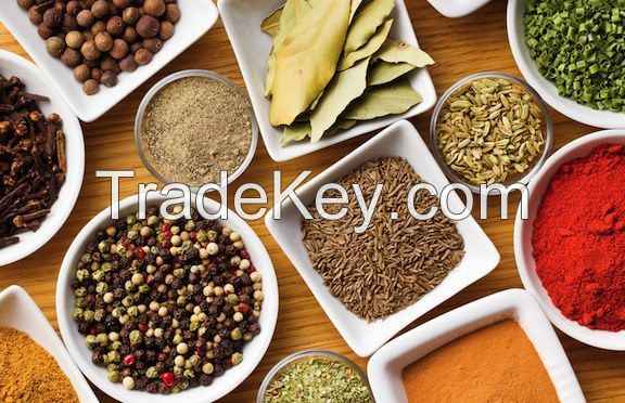 Spices, Seasonings and Herbs , White pepper, Black Pepper, Curry