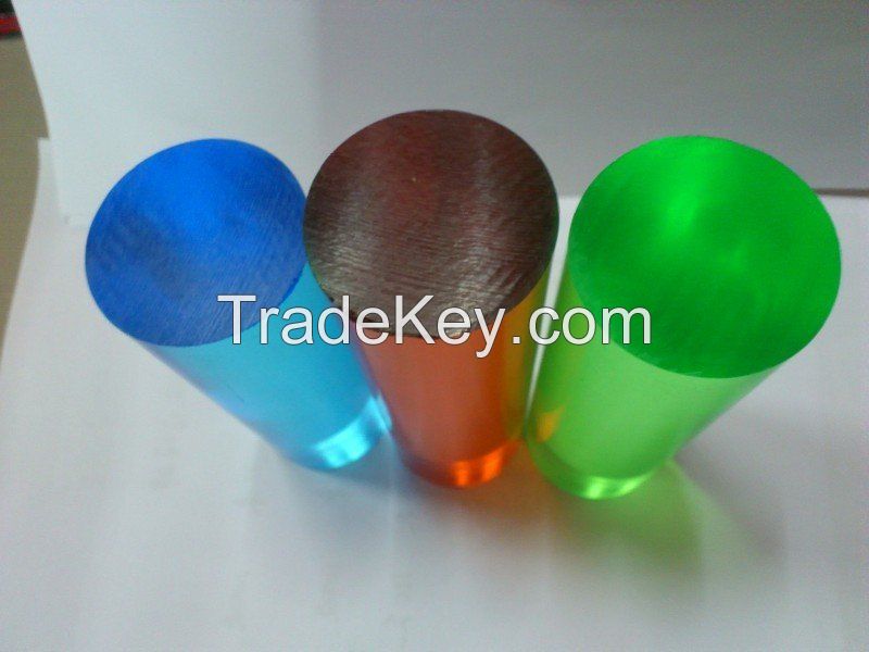 transparent colored acrylic rod