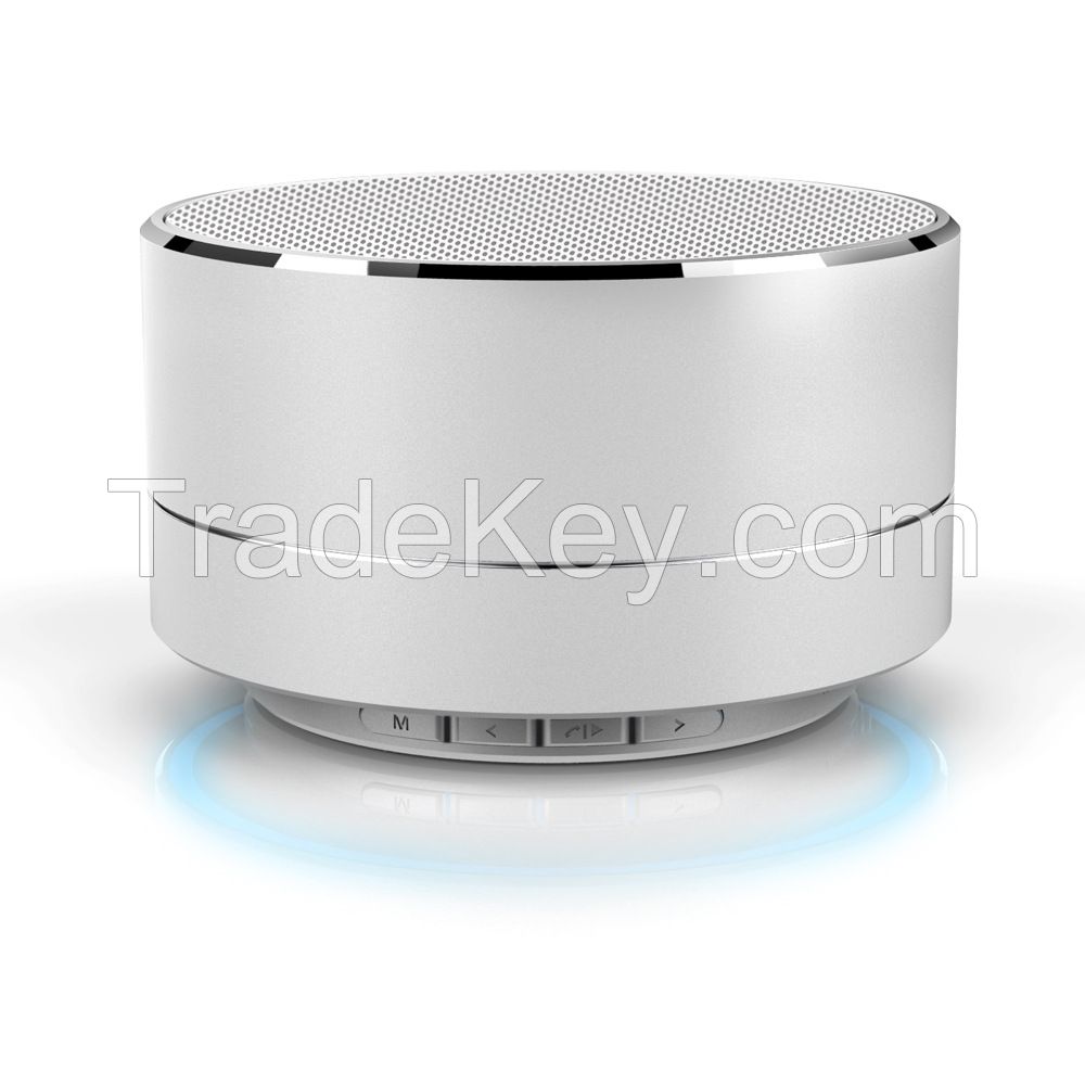 2016 New Wireless Mini Aluminium Alloy Bluetooth Speaker with LEDLight