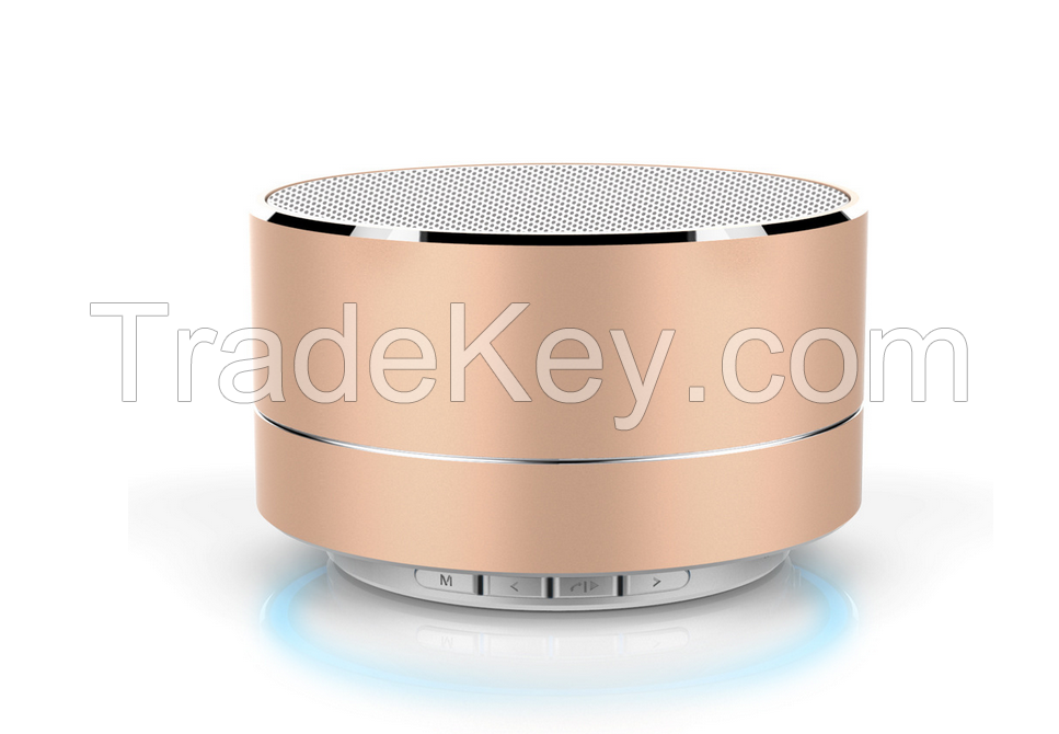 2016 New Wireless Mini Aluminium Alloy Bluetooth Speaker with LEDLight