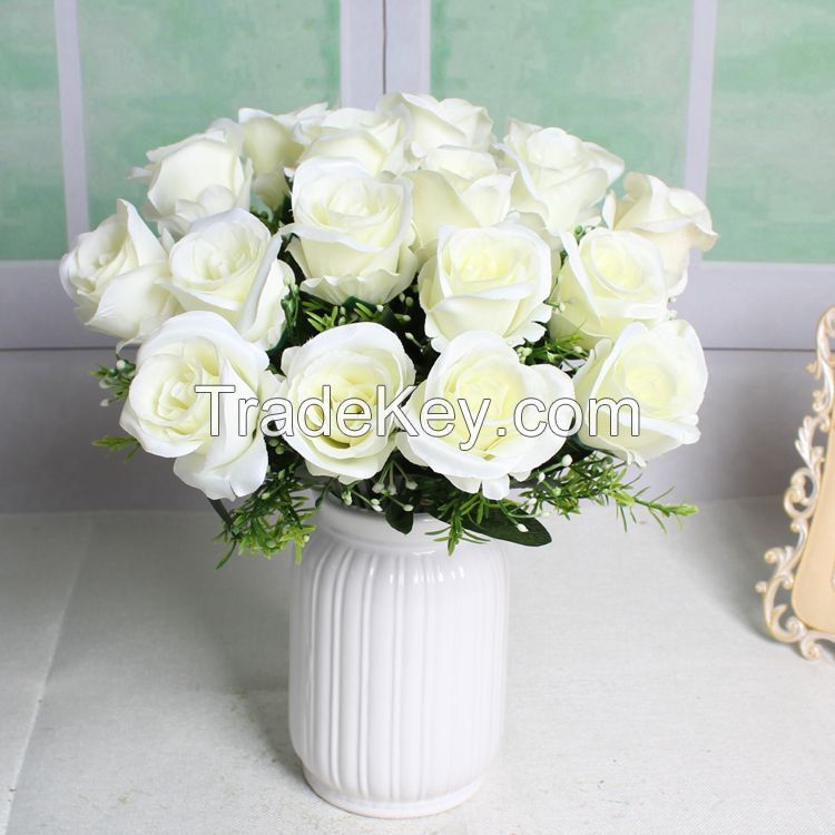 Home deocration stocking wholesale artificial rose silk flowers