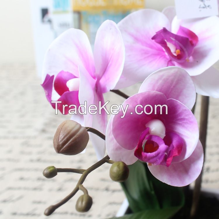2016 new design wedding decor flower artificial orchid pot