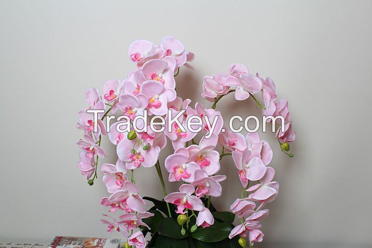 Artificial phalaenopsis for wedding decor vase with fabric orchid