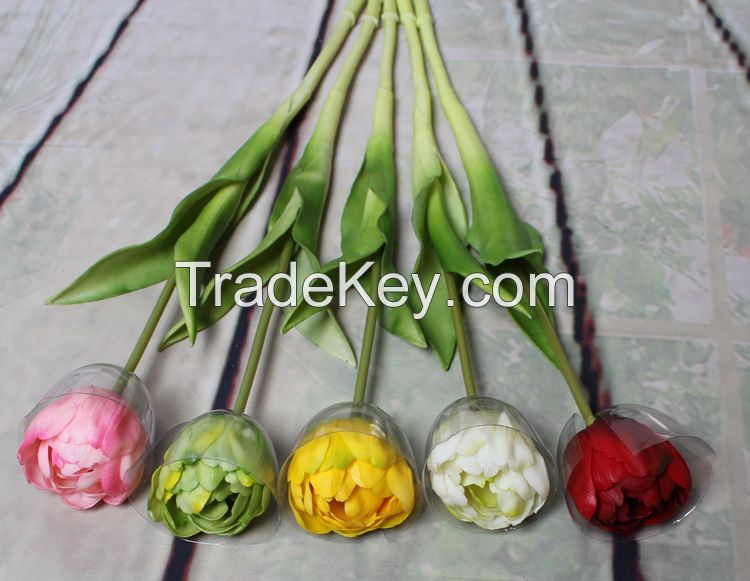 2016 lastest design artificial flower for wedding decor plastic tulip