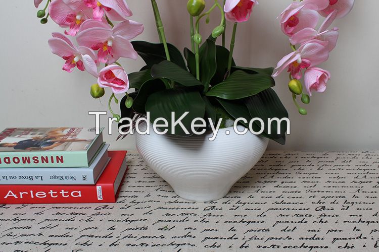 Artificial phalaenopsis for wedding decor vase with fabric orchid