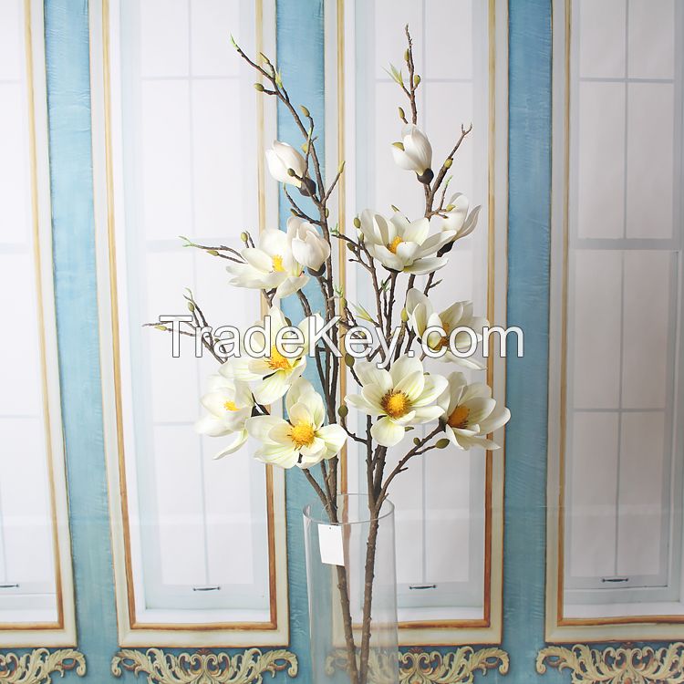 Hot sale wedding decorative artificial flower real touch magnolia