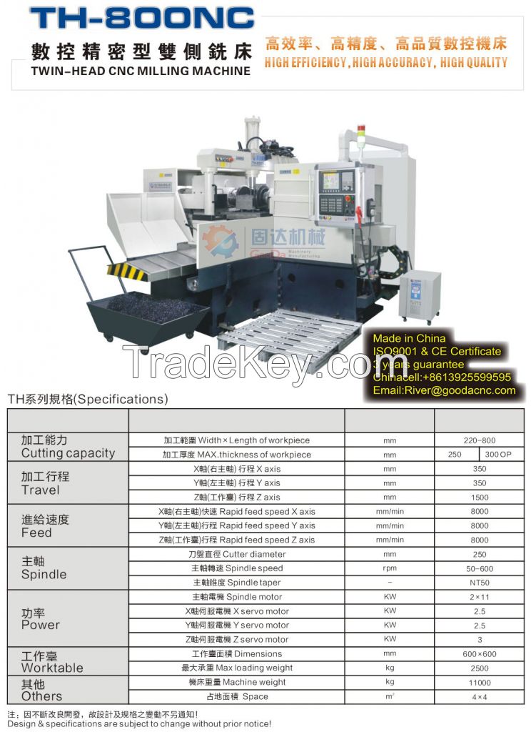 Gooda cnc milling for four side and two surface CNC milling services machine