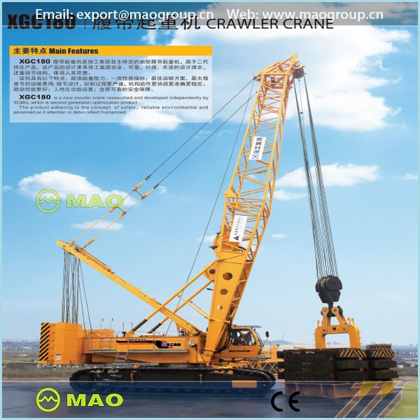 Crawler Crane 180 ton 82m XCMG XGC180 with good quality good price