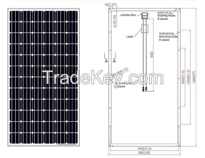 350W mono solar panel 