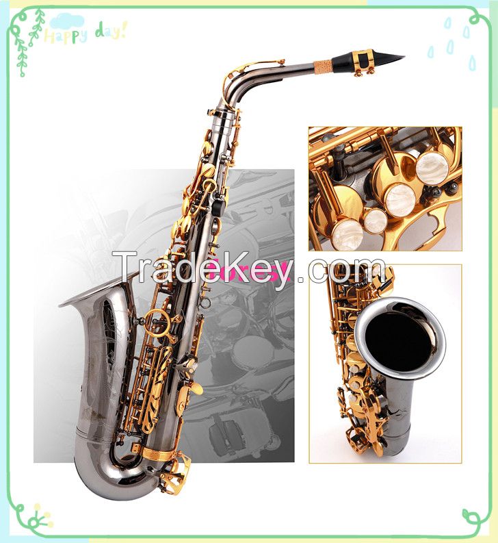 Selmer Alto saxophone --Brass material Black nickel plated body ,
