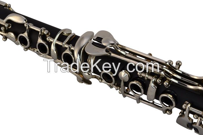 15 keys German style clarinet --composite wood body --Tone C -silver plated