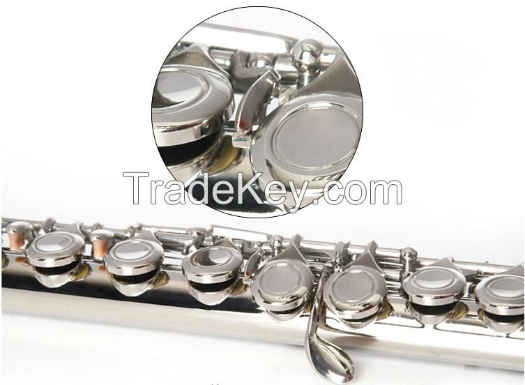 16 closed key Flute--silver plated-offet G key , extra curved headjoint