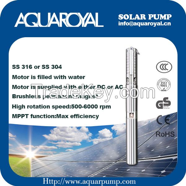 DC Solar Pumps|Permanent Magnet|DC brushless motor|Motor is filled with water|Solar well pumps-4SP8/7(Separated Type)