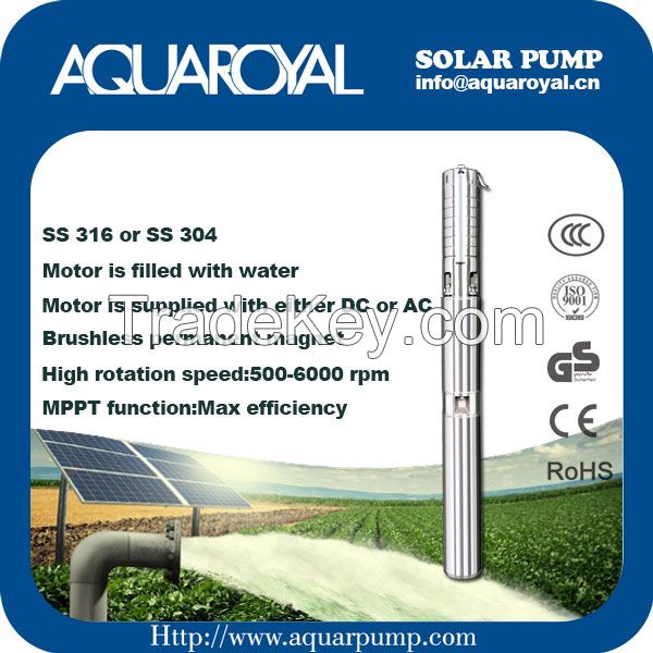 DC Solar Pumps|Permanent Magnet|DC brushless motor|Motor is filled with water|Solar well pumps-4SP8/5(Integrated Type)