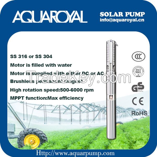 DC Solar Pumps|Permanent Magnet|DC brushless motor|Motor is filled with water|Solar well pumps-4SP8/3(Separated Type)