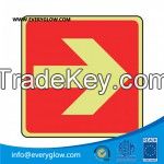 photoluminescent fire safety sign/ road safety sign/ reflective and glow in the dark safety sign