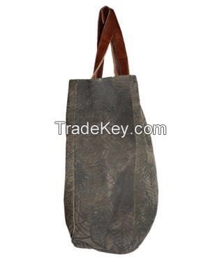 K2F Leather Bag Gray Leather Tote Bag