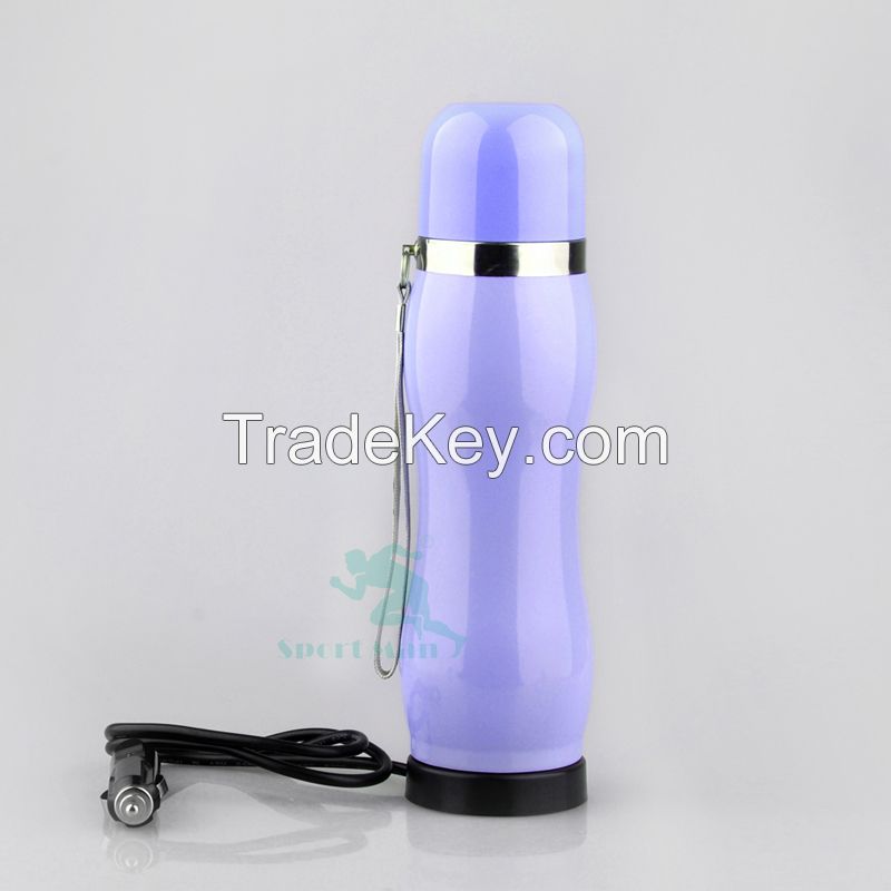 Car Electric Travel Mug 12V Insulated Stainless Steel 0.5l Heated Cup Thermos 