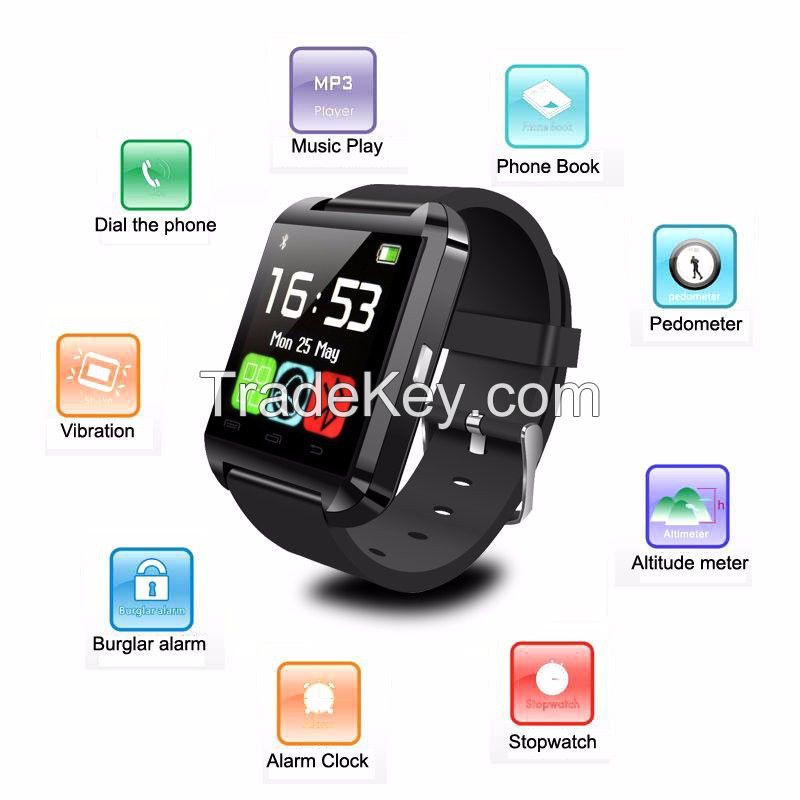 2016 hot sale Bluetooth smart watch health fitness tracker Wrist U Watch smartWatch for For iPhone 4/4S/5/5S/6 and Samsung phones