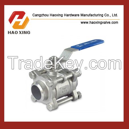 Stainless Steel 3pc butt weld Ball Valve