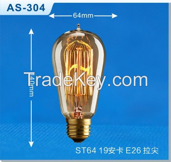 Goden glass ST64 Edison bulbs